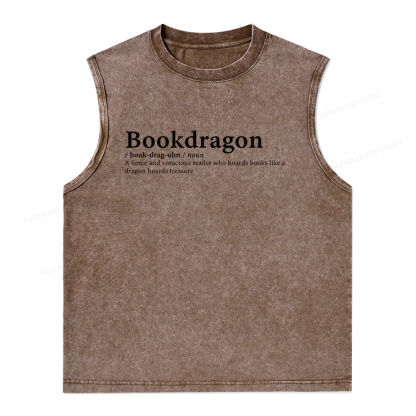 Pagewings Bookdragon: Journey Through Words book lover  Unisex Washed Tank Top