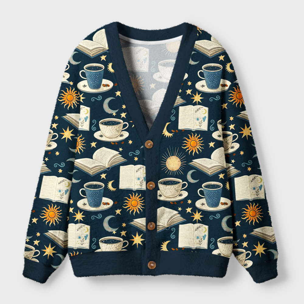 Pagewings Cozy Reading Light Knit Unisex Cardigan Sweaters