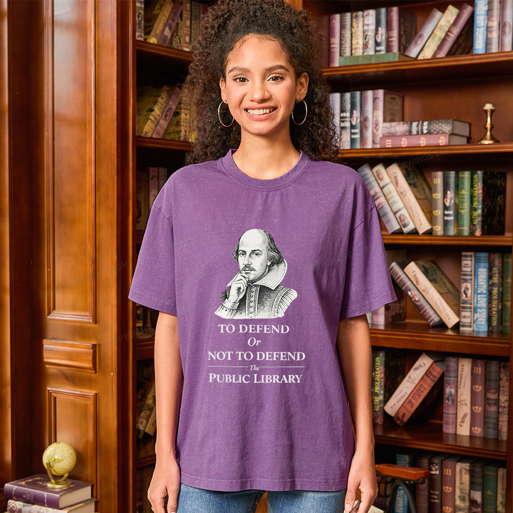 Pagewings To Defend Or Not To Defend The Public Library Unisex Washed T-shirt