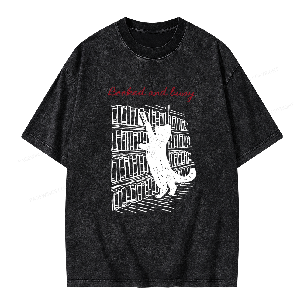 Pagewings Booked and Busy Unisex Washed T-shirt