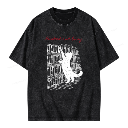 Pagewings Booked and Busy Unisex Washed T-shirt