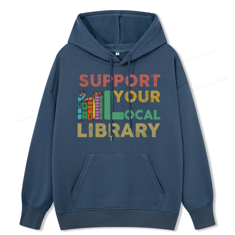 Pagewings Support Your Local Library Unisex Classic Hoodie