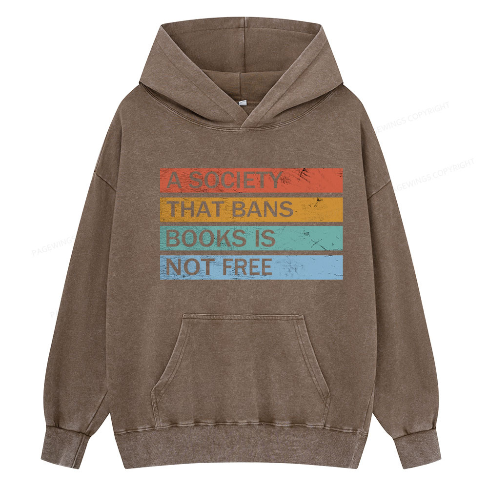 Pagewing Banned Books Shirt, Read Banned Books Unisex Washed Hoodie