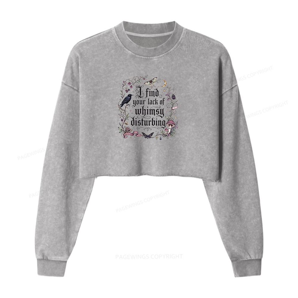 Pagewings Lack of Whimsy Washed Crop Sweatshirt