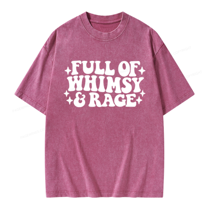 Pagewings Full Of Whimsy And Rage Unisex Washed T-shirt