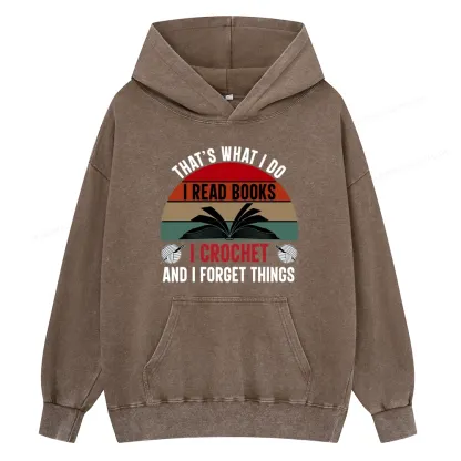 Pagewings Crochet And I Forget Things Unisex Washed Hoodie