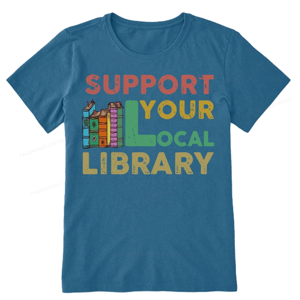 Pagewings Support Your Local Library Unisex Classic T-shirt