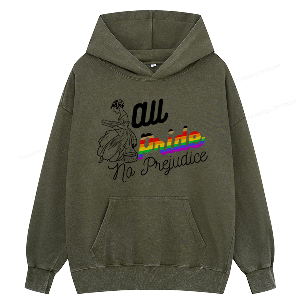 Pagewing All Pride No Prejudice Unisex Washed Hoodie