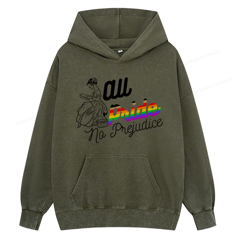 Pagewing All Pride No Prejudice Unisex Washed Hoodie