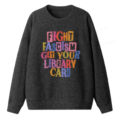 Pagewings Get Your Library Card Unisex Knit Sweatshirt