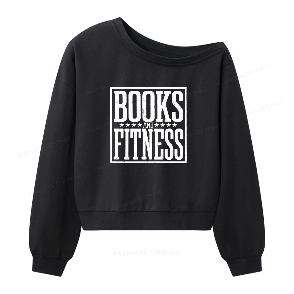 Pagewings Books And Fitness  Women Off Shoulder Sweatshirt