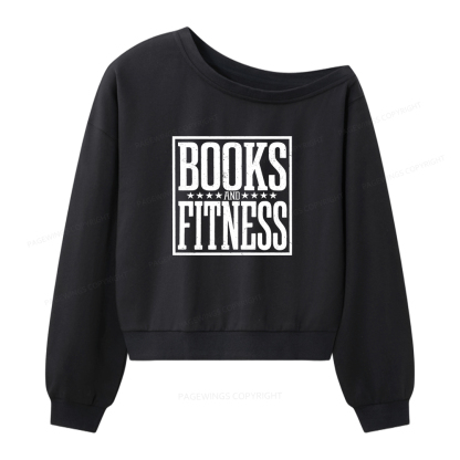Pagewings Books And Fitness  Women Off Shoulder Sweatshirt