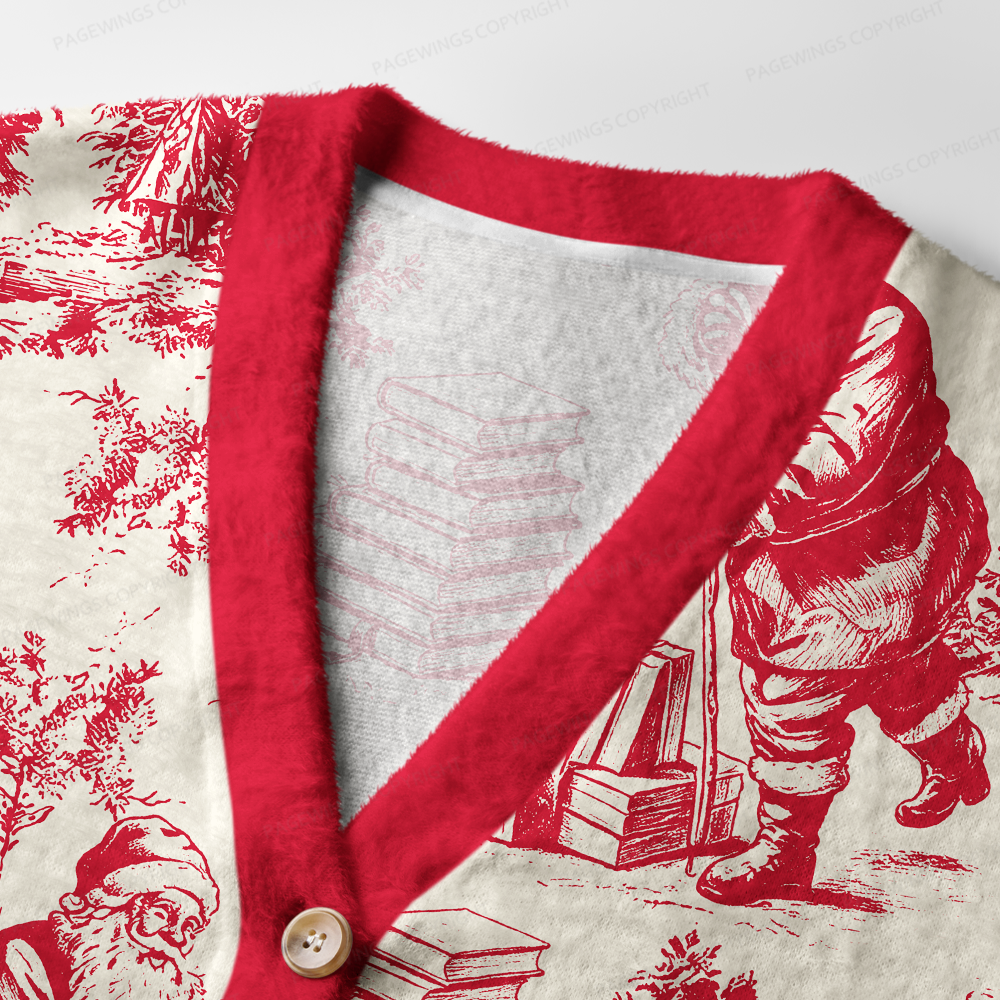Pagewings Christmas Bookish Light Knit Unisex Cardigan Sweaters