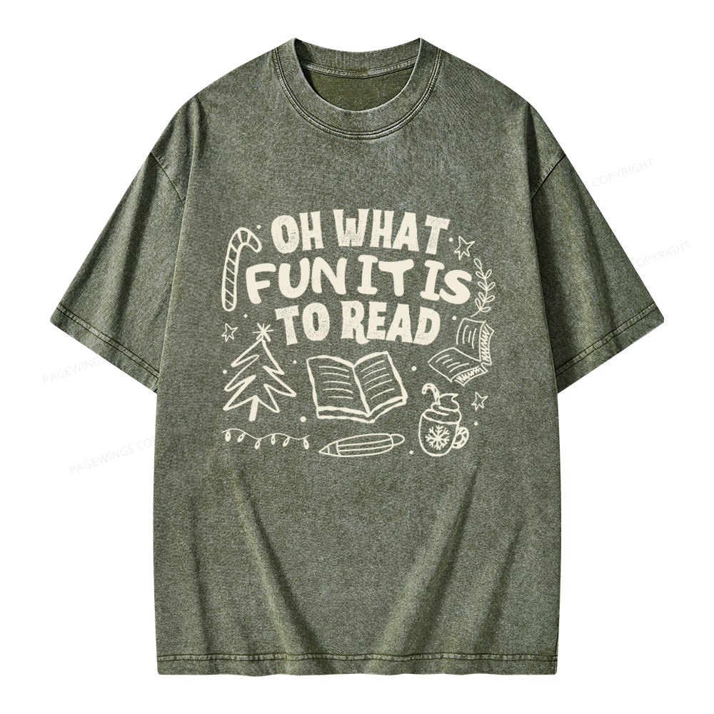 Pagewings Book Lover Holiday Unisex Washed T-shirt