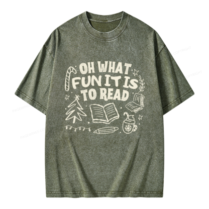 Pagewings Book Lover Holiday Unisex Washed T-shirt