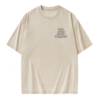 Pagewings Embroidered Just One More Chapter Unisex Washed T-shirt