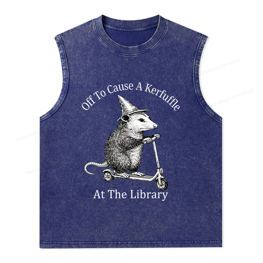 Pagewings Off To Cause A Kerfuffle Unisex Washed Tank Top
