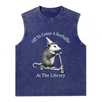 Pagewings Off To Cause A Kerfuffle Unisex Washed Tank Top