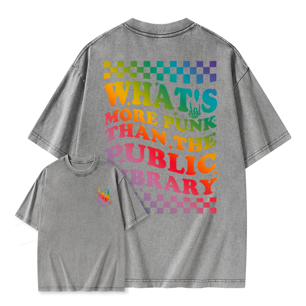 Pagewings What's More Punk Than The Public Library Unisex Washed T-shirt