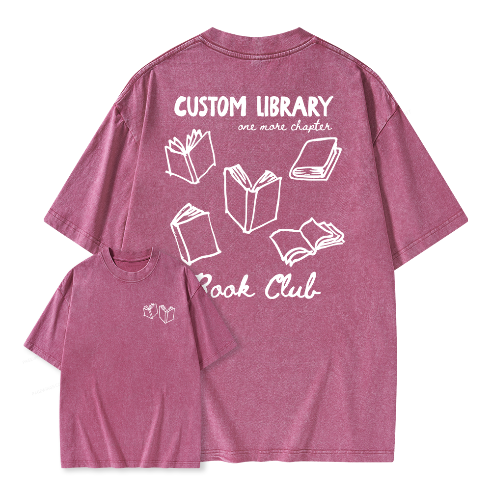 Pagewings Personalized Library Book Club Unisex Washed T-shirt