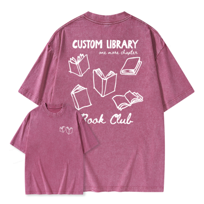 Pagewings Personalized Library Book Club Unisex Washed T-shirt