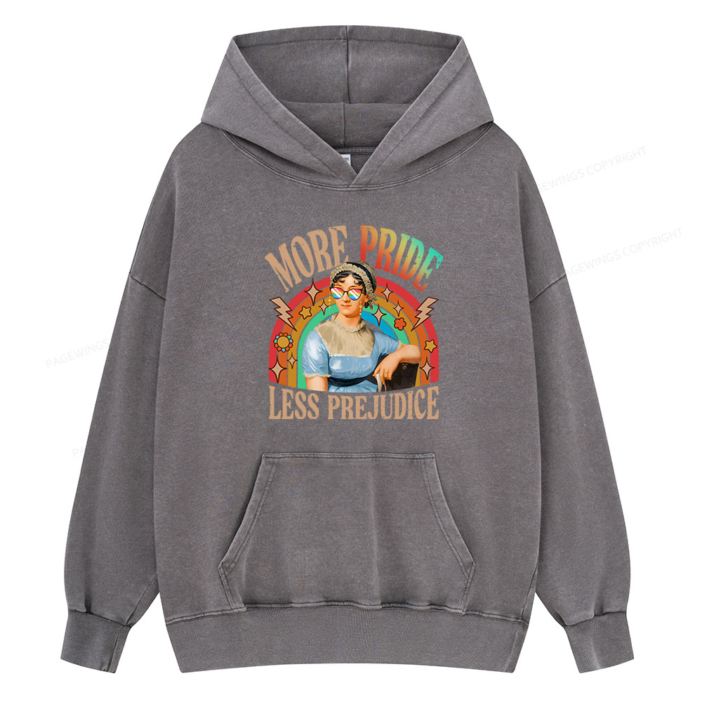 Pagewing More Pride Less Prejudice Unisex Washed Hoodie