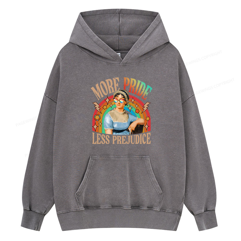 Pagewing More Pride Less Prejudice Unisex Washed Hoodie