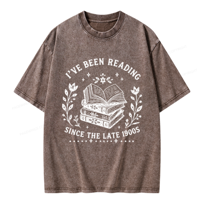 Pagewings I’ve Been Reading Since The Late 1900s Unisex Washed T-shirt