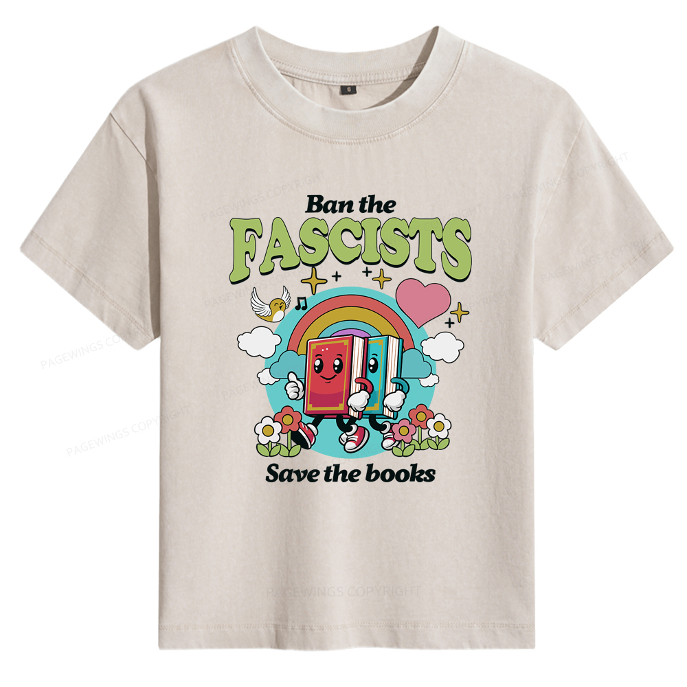 Pagewings Ban the Fascists Save the Books Women's Washed T-shirt