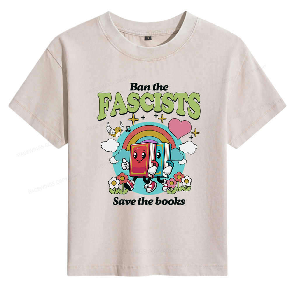 Pagewings Ban the Fascists Save the Books Women's Washed T-shirt