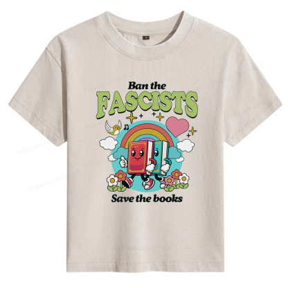 Pagewings Ban the Fascists Save the Books Women's Washed T-shirt