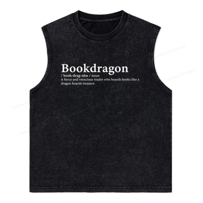Pagewings Bookdragon: Journey Through Words book lover  Unisex Washed Tank Top