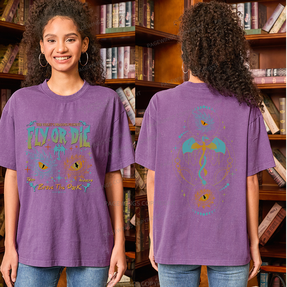 Pagewings Fly Or Die Unisex Washed T-shirt