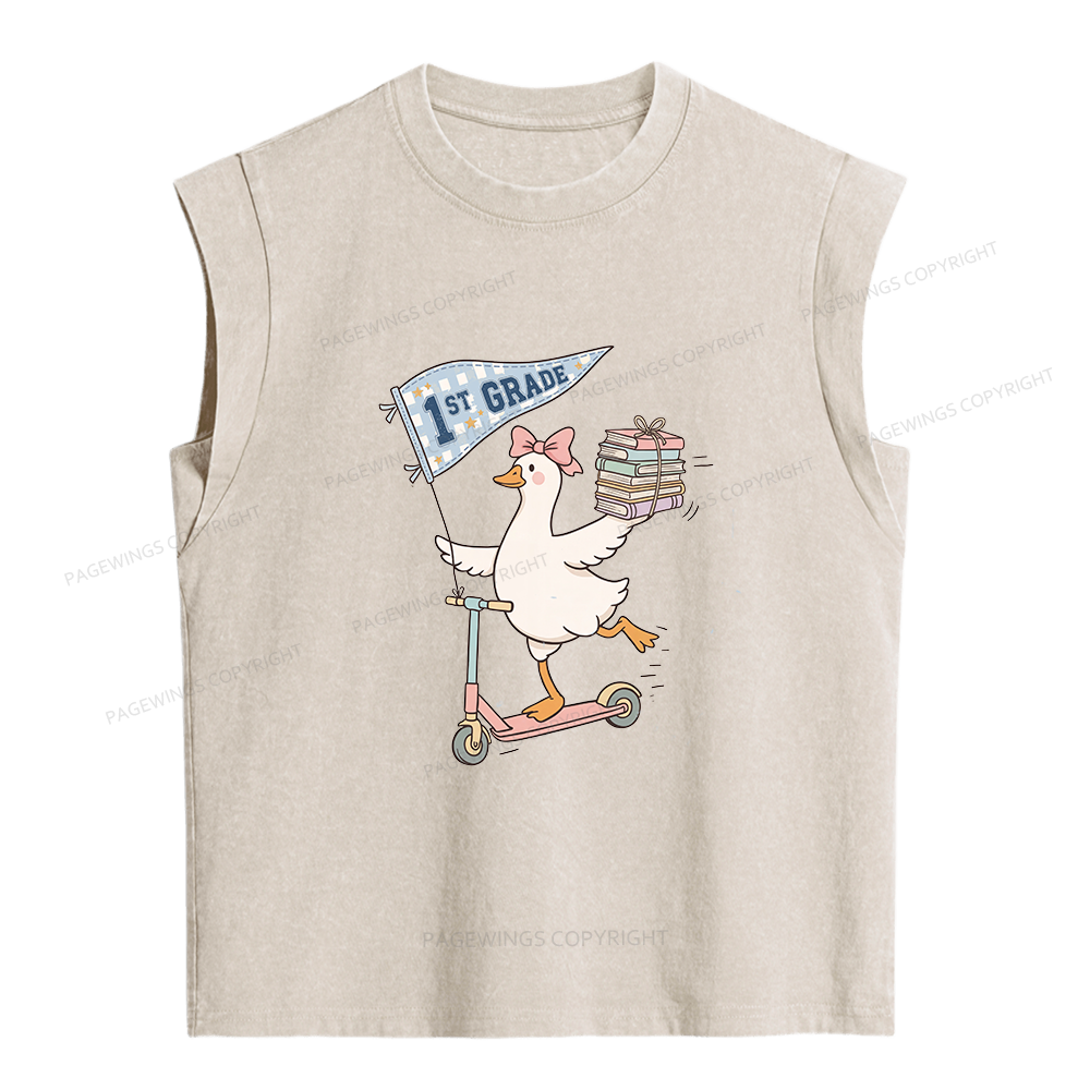 Pagewings Personalized Duck Goose Women's Washed Tank Top