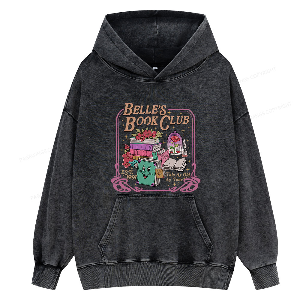 Pagewing Belle's Book Club Unisex Washed Hoodie