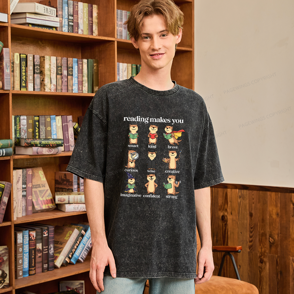 Pagewings Elementary Reading Unisex Washed T-shirt