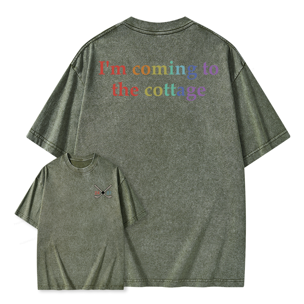 Pagewings I'm Coming To The Cottage Unisex Washed T-shirt