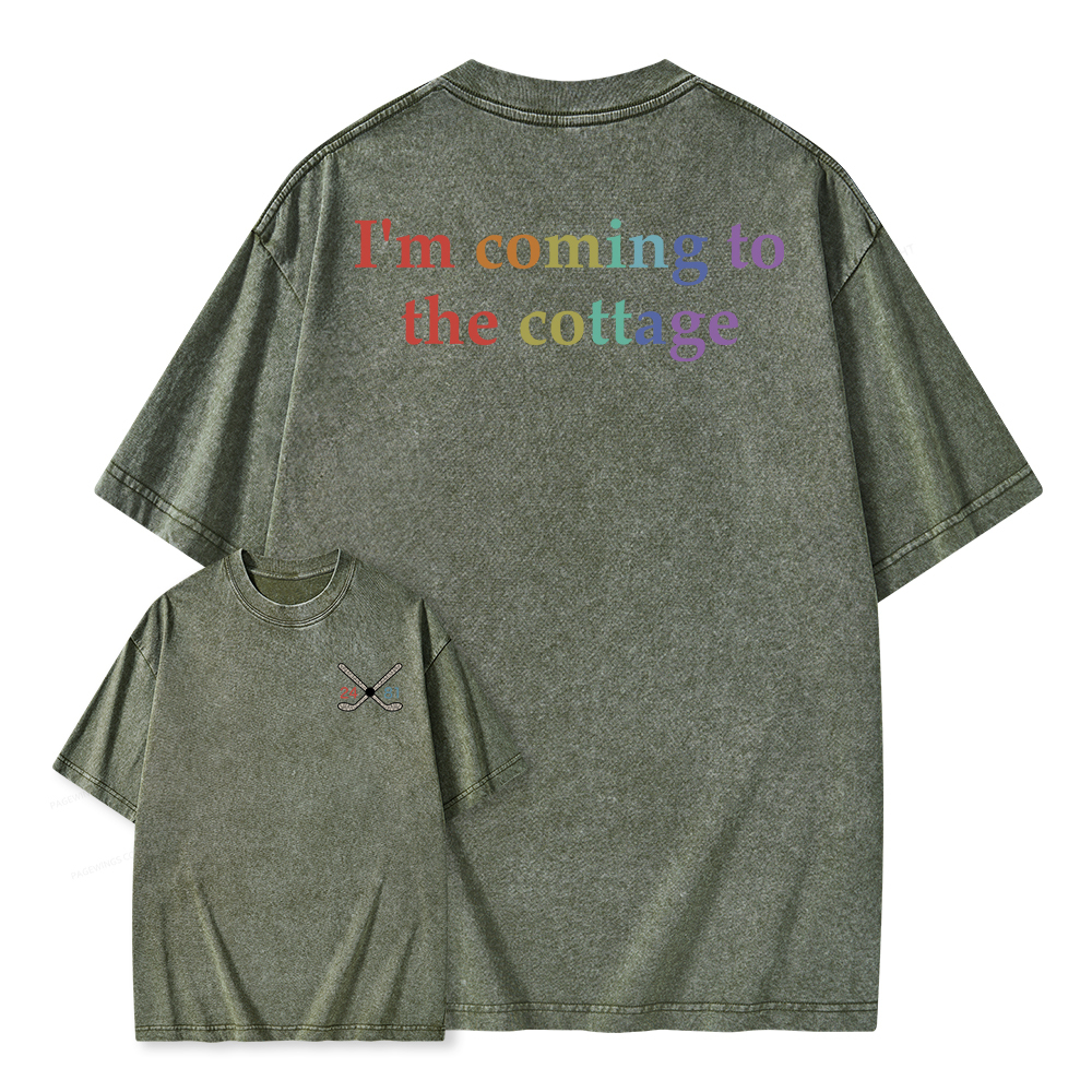 Pagewings I'm Coming To The Cottage Unisex Washed T-shirt