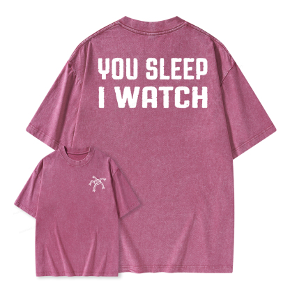 Pagewings You Sleep I Watch Unisex Washed T-shirt