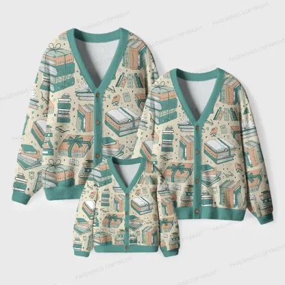 Pagewings Cozy Up With a Good Book Unisex Ugly Cardigan Sweaters