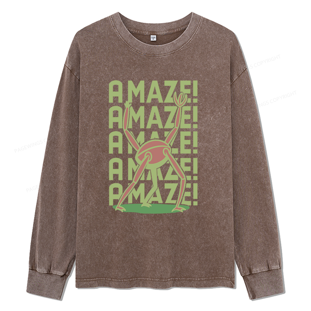 Pagewings Rocky Amaze Unisex Washed Long Sleeve T-shirt