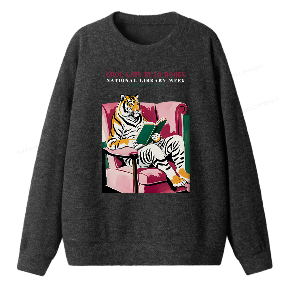 Pagewings Library Week Poster 1996 Unisex Knit Sweatshirt