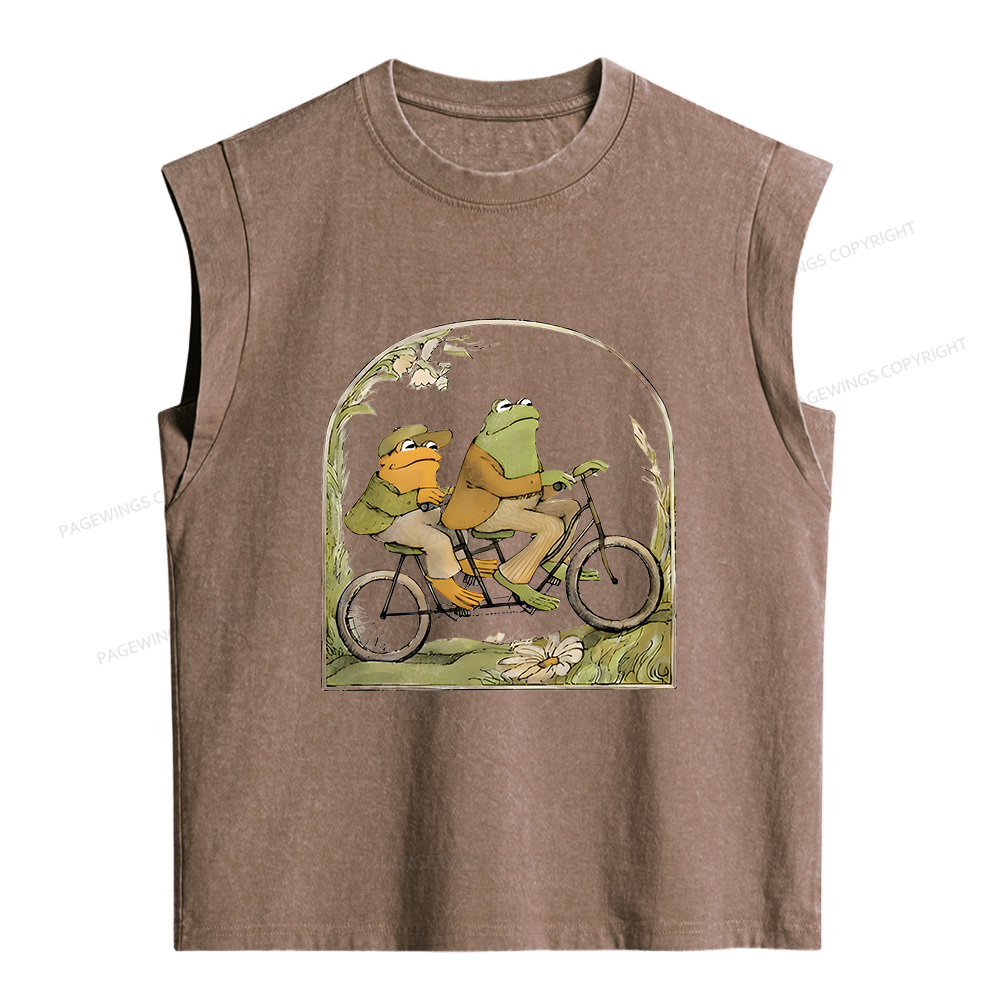 Pagewings The Growing Frog Book Vintage Women's Washed Tank Top