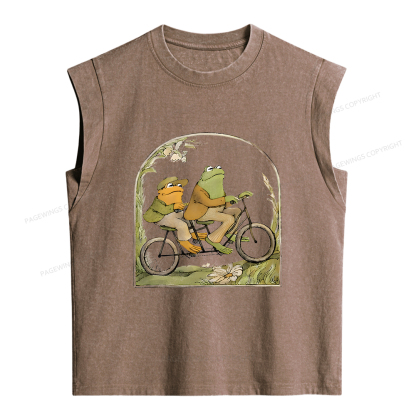 Pagewings The Growing Frog Book Vintage Women's Washed Tank Top