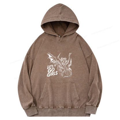 Pagewings Woman Dragon Rider Unisex Washed Hoodie