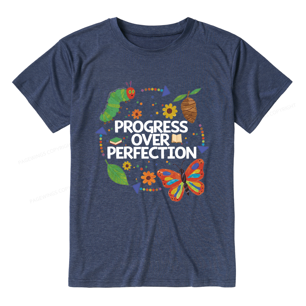 Pagewing Progress Over Perfection Unisex Heather T-Shirt