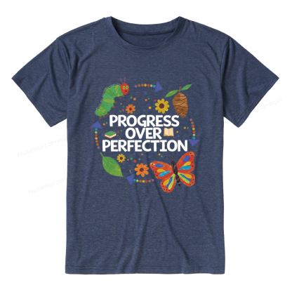Pagewing Progress Over Perfection Unisex Heather T-Shirt