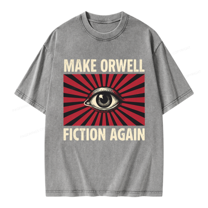 Pagewings Make Orwe Fiction Again Unisex Washed T-shirt