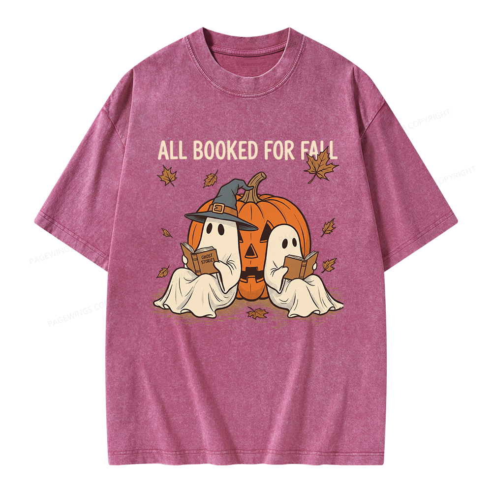 Pagewings All Booked For Fall Unisex Washed T-shirt