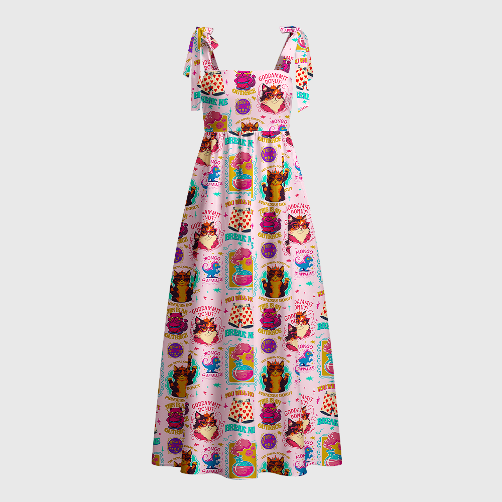 Pagewings Sci-Fi Book Lover Tie Shoulder Maxi Dress